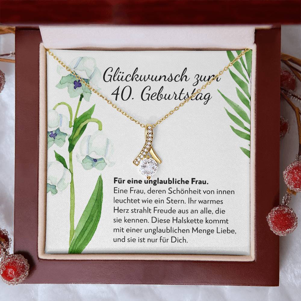 Unglaubliche Frau - Geschenk zum 40. Geburtstag für eine Frau - Halskette Alluring Beauty
