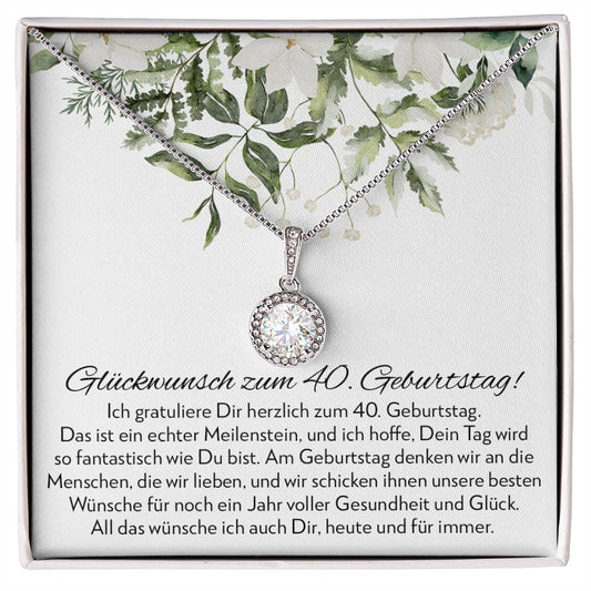 Besonderer Meilenstein - Geschenk zum 40. Geburtstag für eine Frau - Halskette Eternal Hope