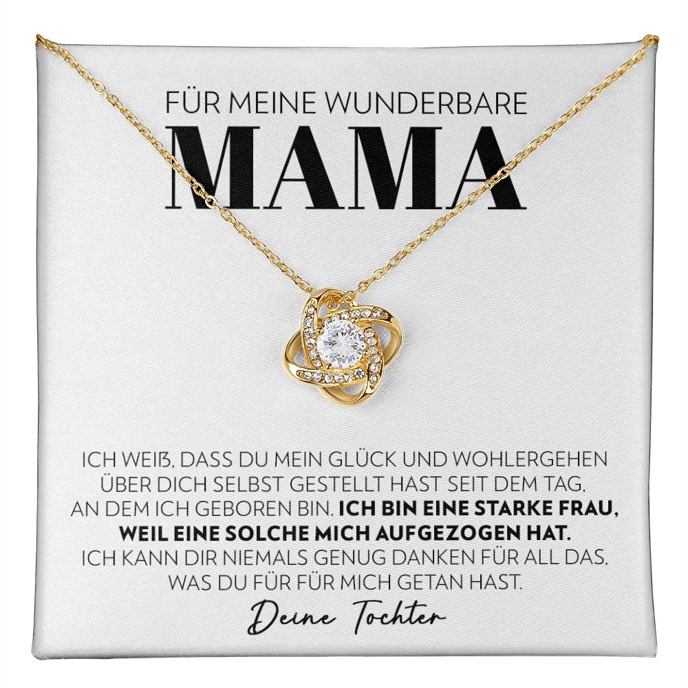 Für meine wunderbare Mama - Starke Frau - Halskette Liebesknoten