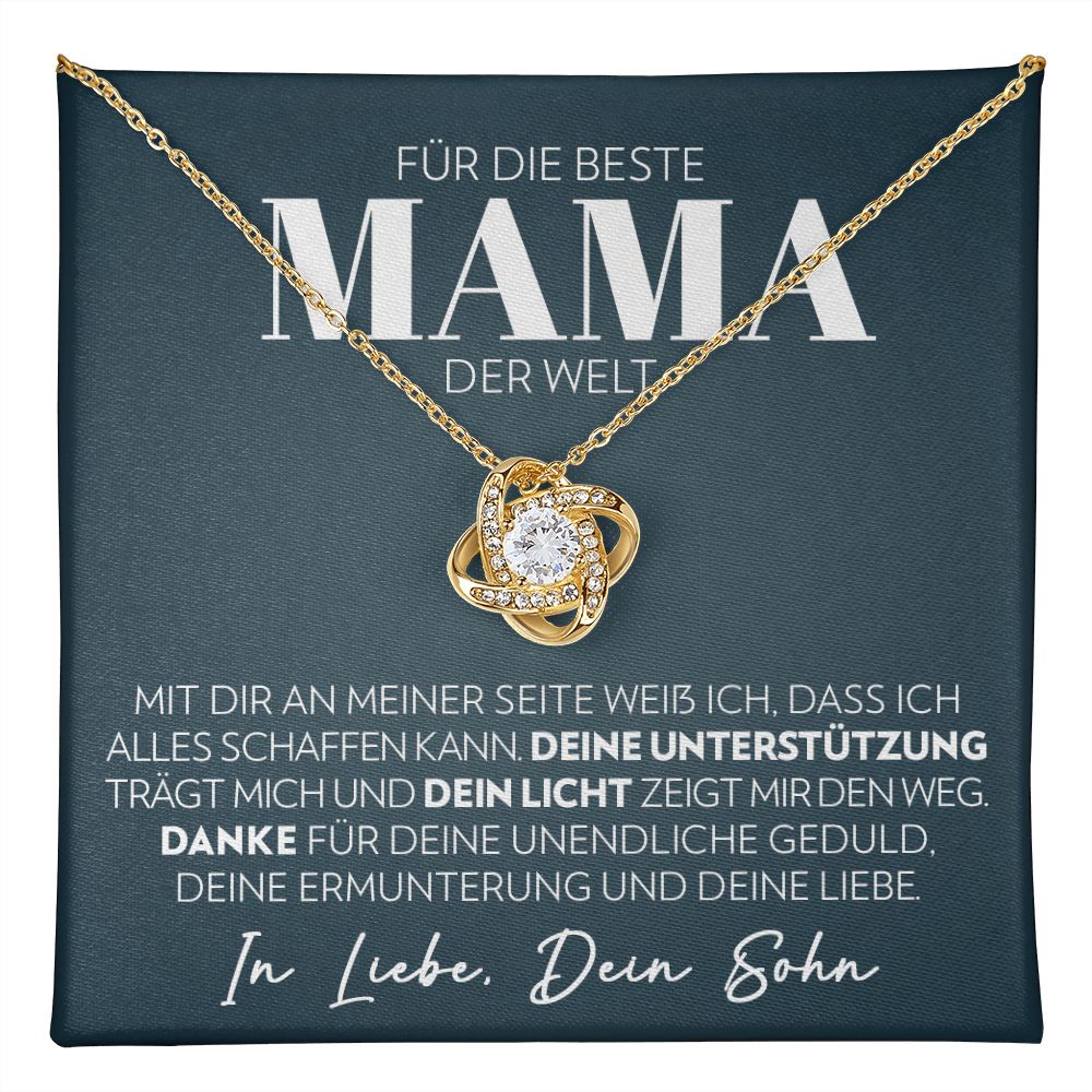 Für die beste Mama der Welt (von Sohn) - Unterstützung - Halskette Liebesknoten