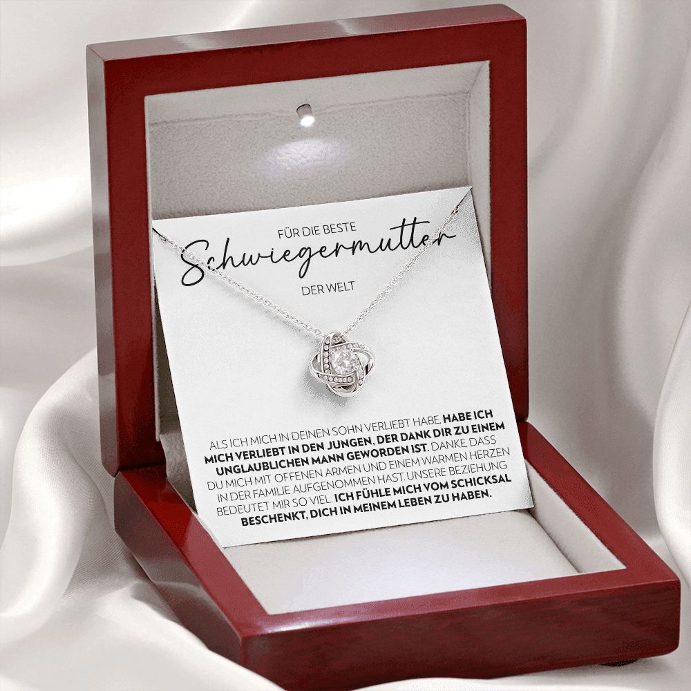 Für die beste Schwiegermutter der Welt - Vom Schicksal beschenkt - Halskette Liebesknoten