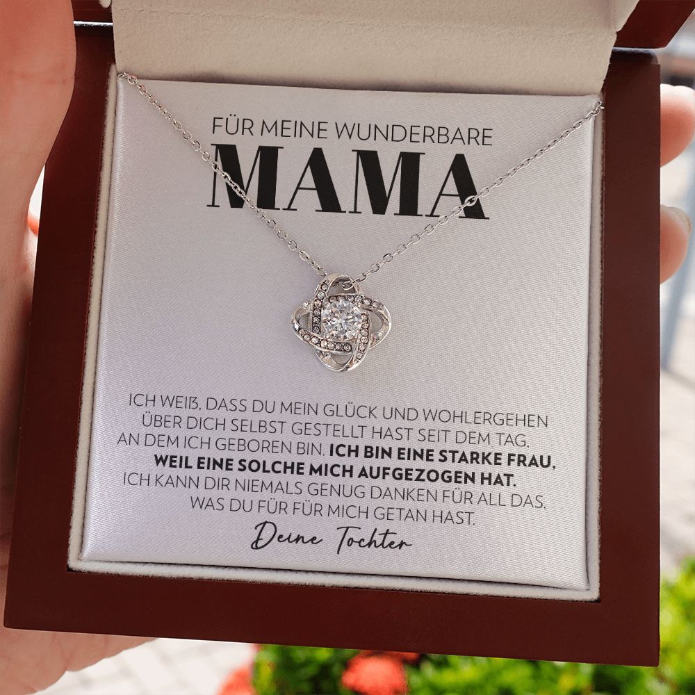 Für meine wunderbare Mama - Starke Frau - Halskette Liebesknoten