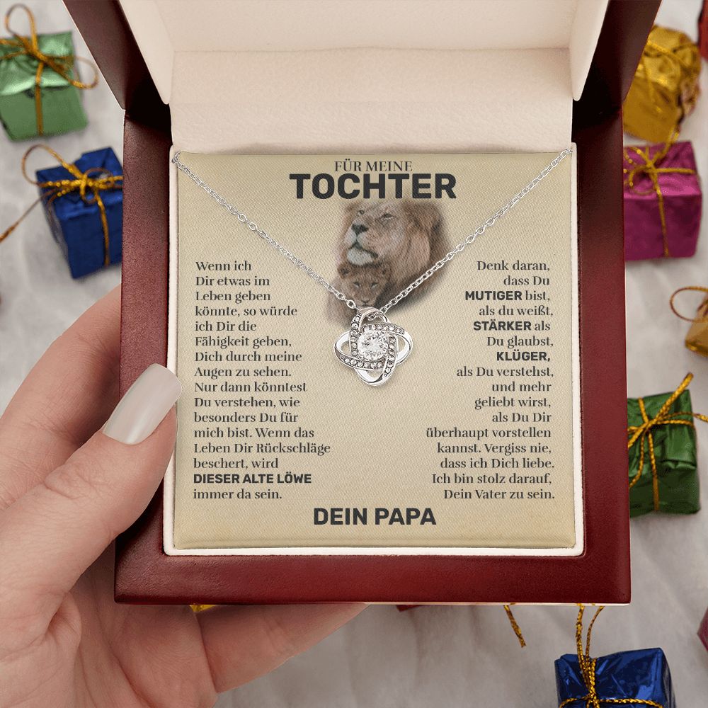 Für meine Tochter  (Von Papa) - Dieser alte Löwe - Halskette Liebesknoten