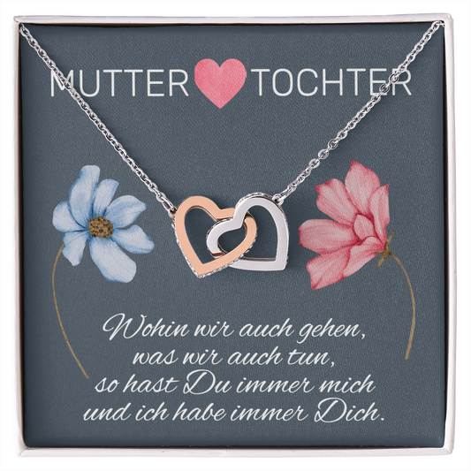 Mutter und Tochter - Für immer verbunden - Halskette Interlocking Hearts